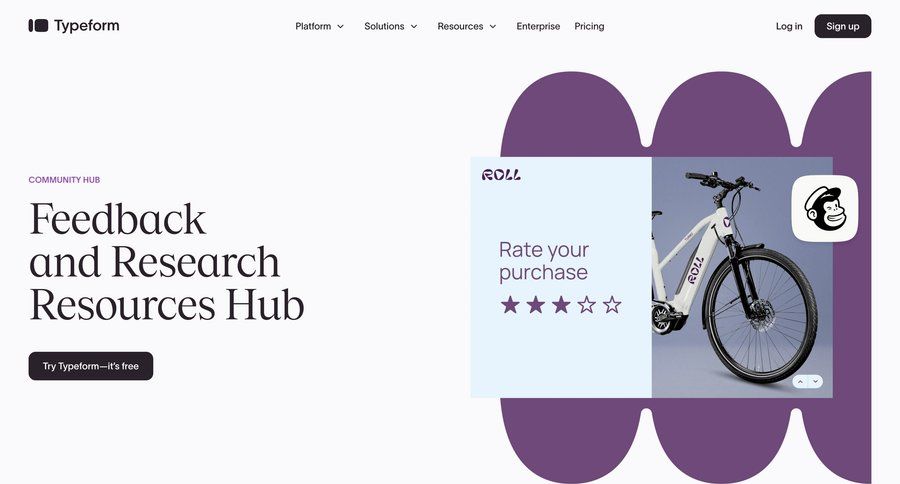 Typeform
				community ui page example