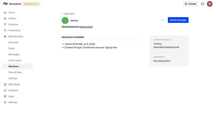 Fourthwall
			 e-commerce user management account management account creation sidebar user profile ui page example