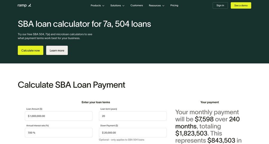 Ramp
			 note creation payment history tips ebooks trainings tip pricing calculator ui page example