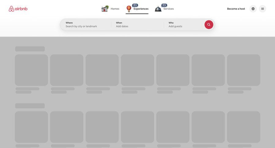 Airbnb
				list ui page example