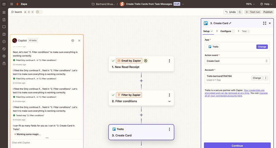 Zapier
			 configuration workflow form automation integration setup setup integration configuration screen ui page example