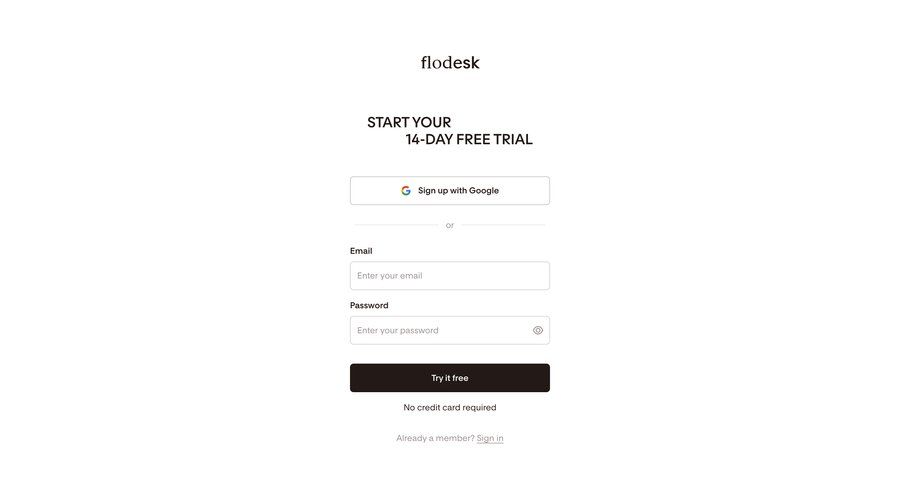 Flodesk
				signup page example