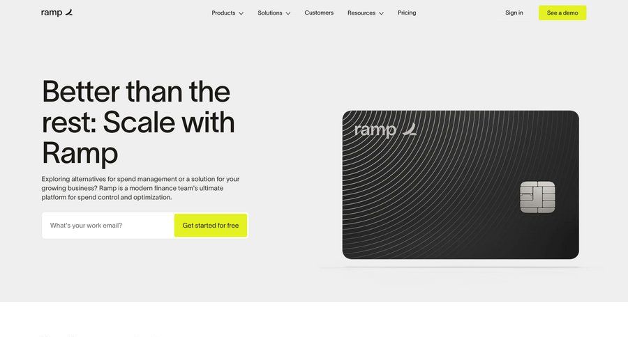Ramp
			alternative comparison page competition vs comparision alternatives data grid ui page example