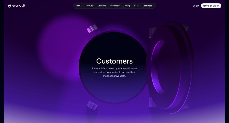 Evervault
			company testimonials version control data grid ui page example
