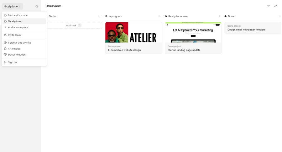 Workflow
			 task management dashboard sidebar navigation project management workflow kanban board project tracking progress tracking sidebar menu project dashboard ui page example