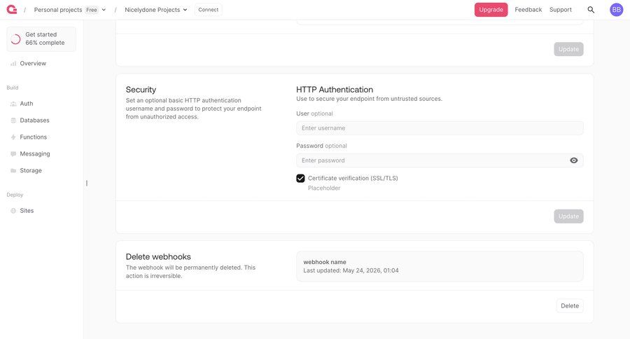 Appwrite
			 api security ui page example