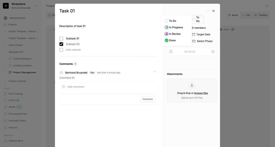 Programa
			 task management modal screen collaboration project management form file upload file management upload image task completion drag & drop file uploader upload file upload media upload documents file picker avatar upload time tracking ui page example