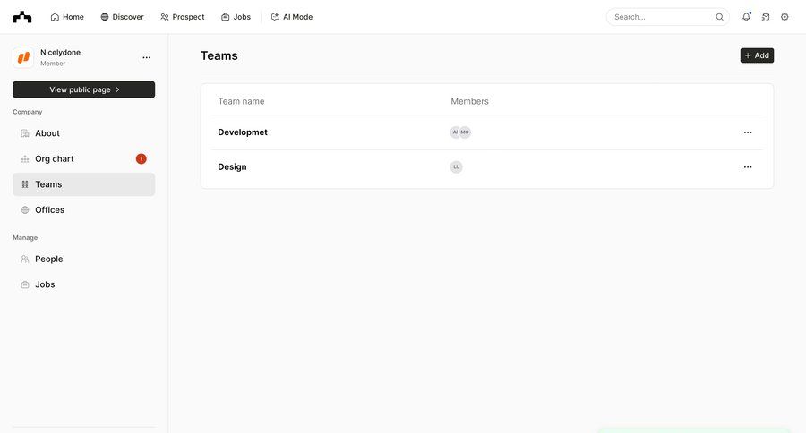 The org
			notification list team product page sidebar navigation grid organization management table ui page example