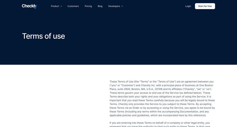 Checkly
			 user termination rule engine ui page example