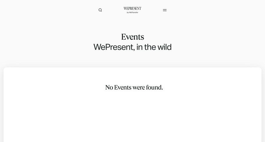 WeTransfer
			events newsletter signup ui page example
