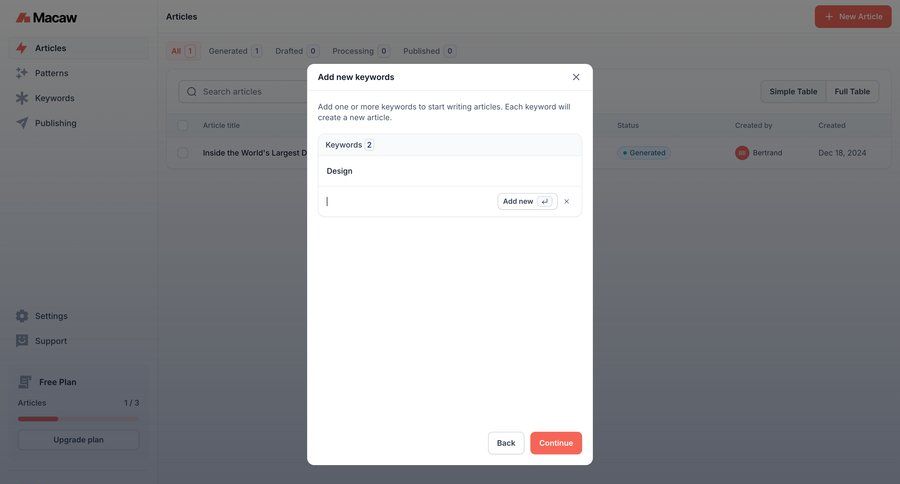 Macaw
			 content management grid modal interaction upgrade modal editorial blog post news article article feature article table ui page example