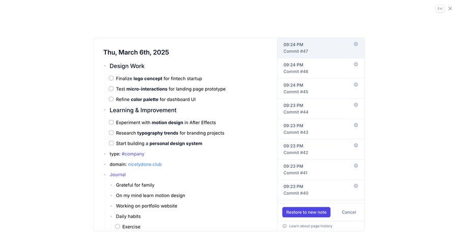Reflect
			 task management modal screen typography color palette information page detail view item details info view timeline ui version control ui page example