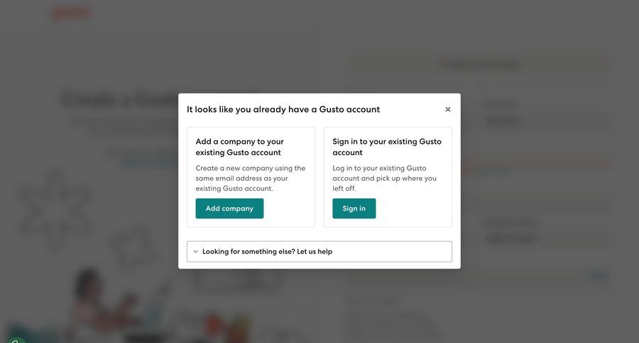 Gusto
				onboarding page example