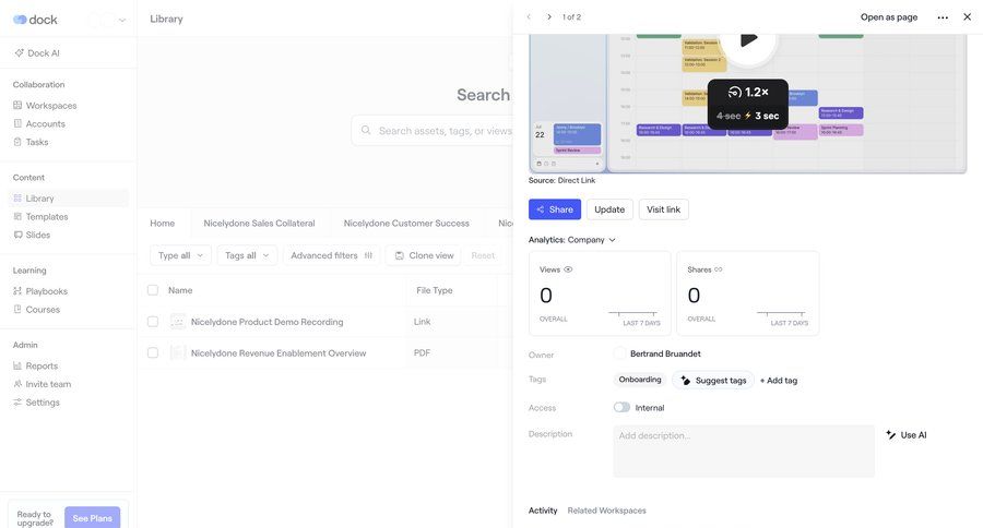 Dock
			 content sharing ui page example