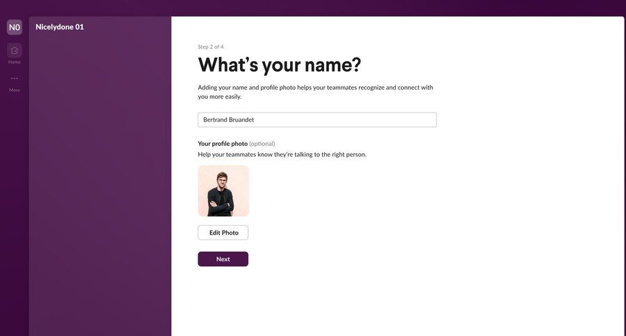 Slack
				profile page example