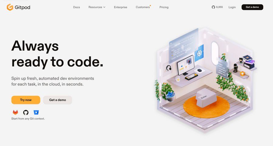 Gitpod
				 page example
