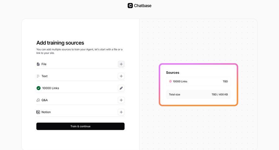 Chatbase
			 file upload ui page example