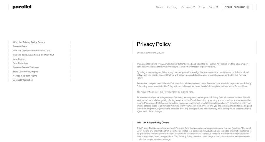 Parallel
				legal ui page example
