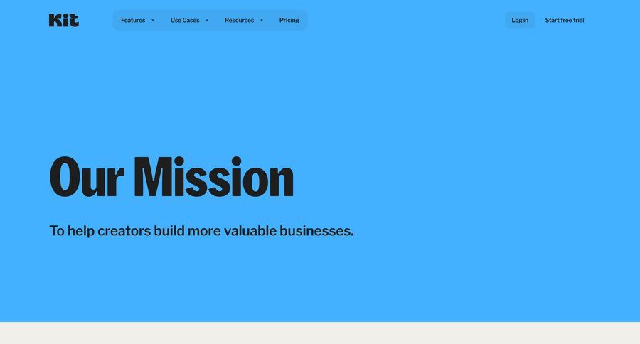 Kit
			about & company mission values free trial affiliate program free templates ui page example
