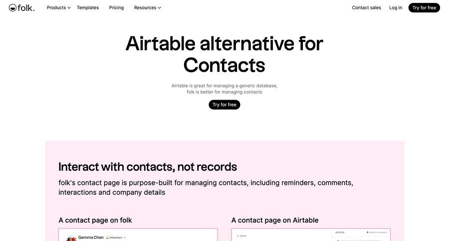 Folk
			alternative bulk import bulk edit press release comparison page competition vs comparision alternatives ui page example