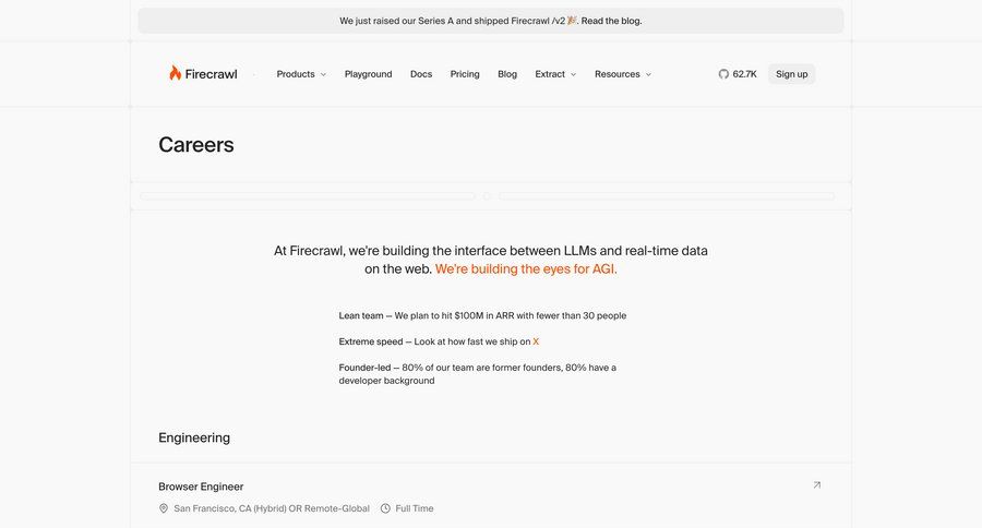 Firecrawl
				list ui page example
