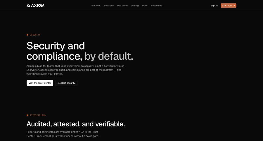 Axiom
			 data privacy gdpr compliance enterprise security ui page example