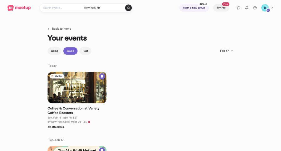 Meetup
				home ui page example