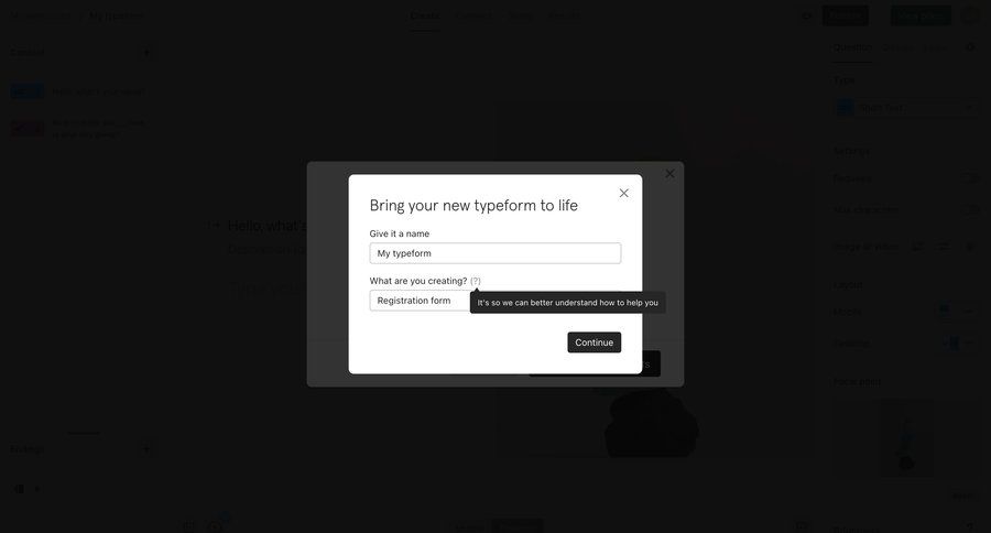 Typeform
			   ux ui design