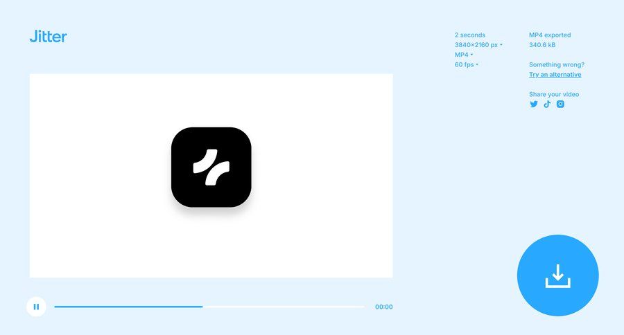 Jitter
			 export confirmation progress indicator download alternatives progress bar media player sharing ui page example