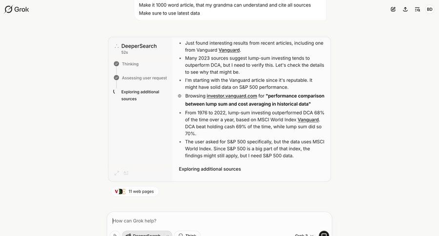 Grok
			 artificial intelligence finance progress indicator data analysis natural language processing call intelligence new research recent activity social feed newsfeed activity stream article loading timeline ui chat interface chatbot conversational search results ui page example