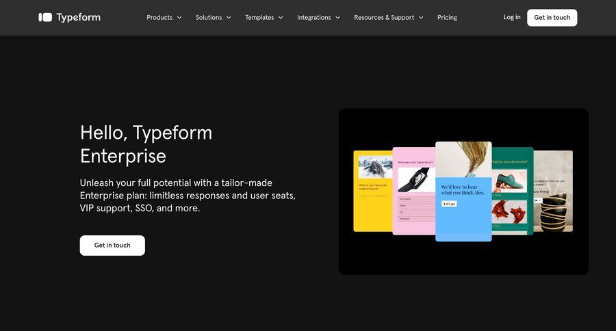Typeform
			enterprise enterprise conversational transcript news feed enterprise settings check out ui page example