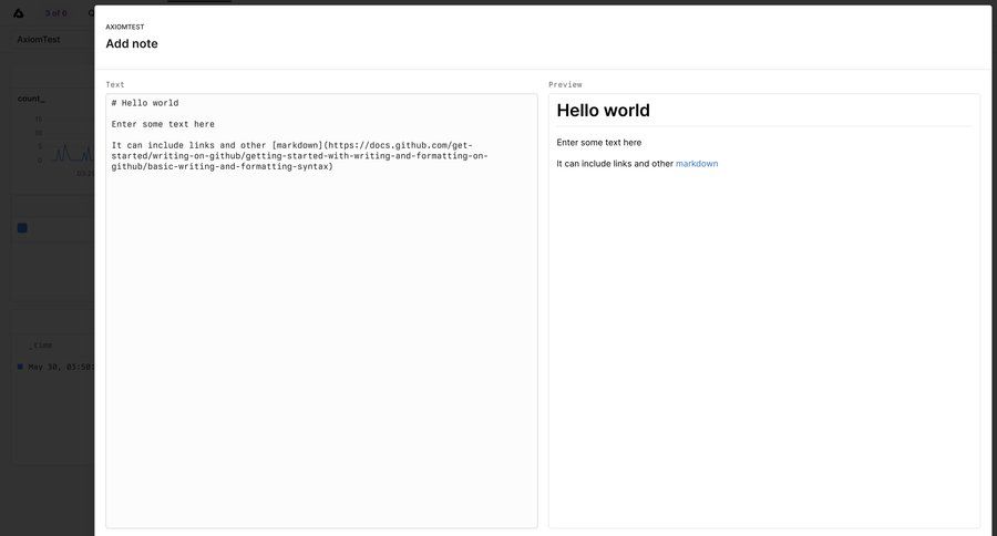 Axiom
			 note creation markdown editor ui page example