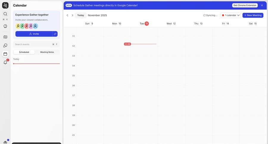 Gather
			 team collaboration event management ui page example