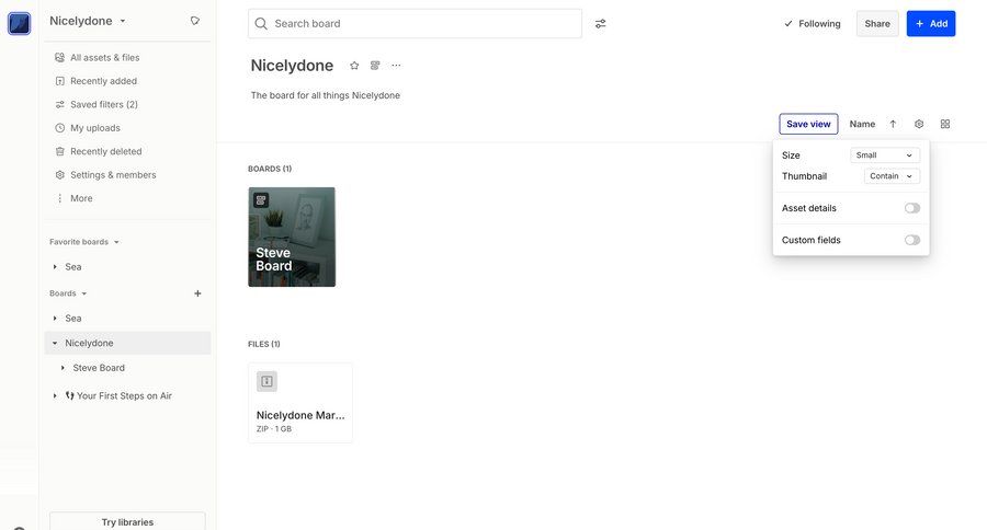 Air
			 project management grid file management hierarchical navigation assets ui page example