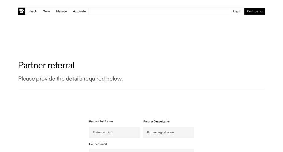 Bird
			 newsletter signup affiliate program ui page example