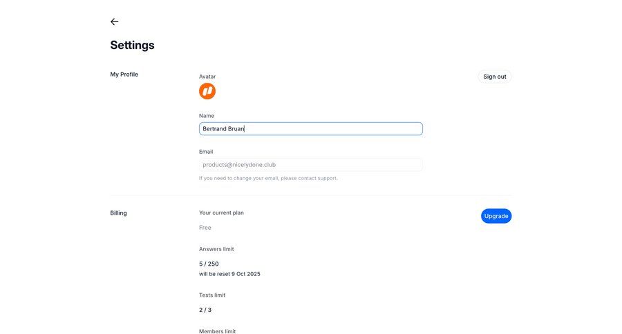Wynde
			 settings account management form user settings buy credits ui page example