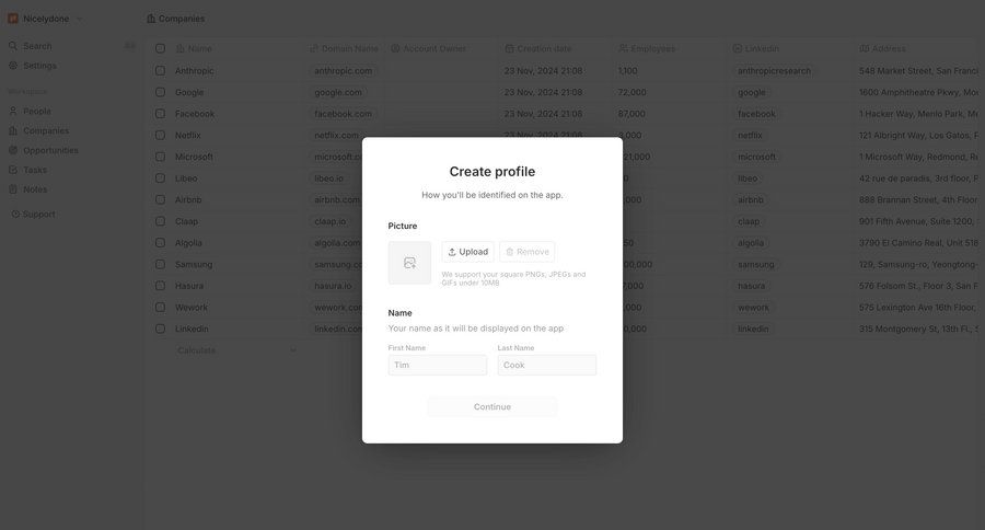 Twenty
				profile ui page example