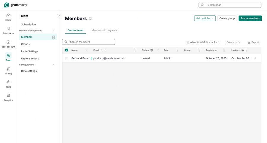 Grammarly
				list ui page example