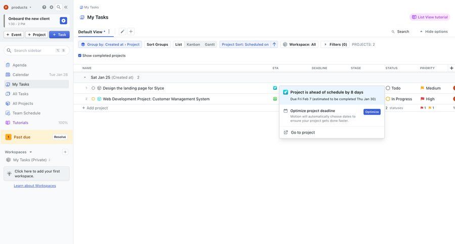 Motion
			 task management sidebar navigation project management workflow management menu table controls ui page example