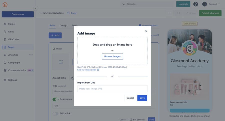 Bitly
			 content management e-commerce sidebar navigation editor drag and drop upload image upgrade modal drag & drop wysiwyg sidebar upload media avatar upload ui page example