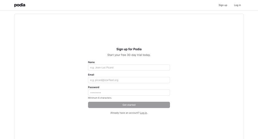 Podia
			       ux ui design
