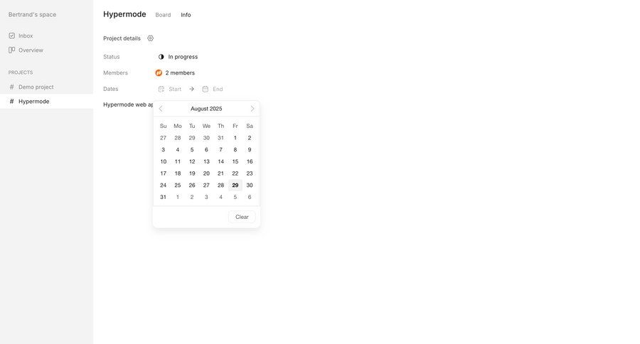 Workflow
			list detail page calendars dashboard project management sidebar date picker ui page example