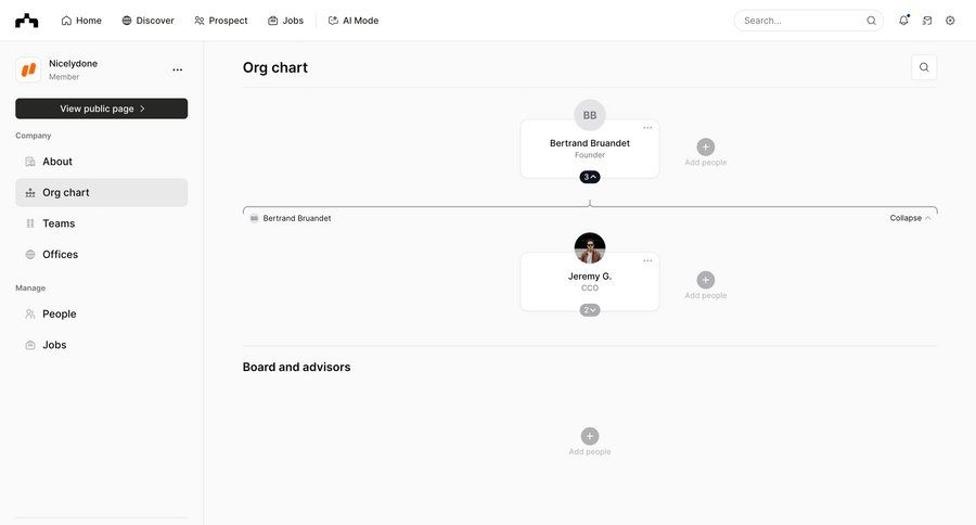 The org
			 grid onboarding account setup tree view hierarchical navigation data visualization ui page example