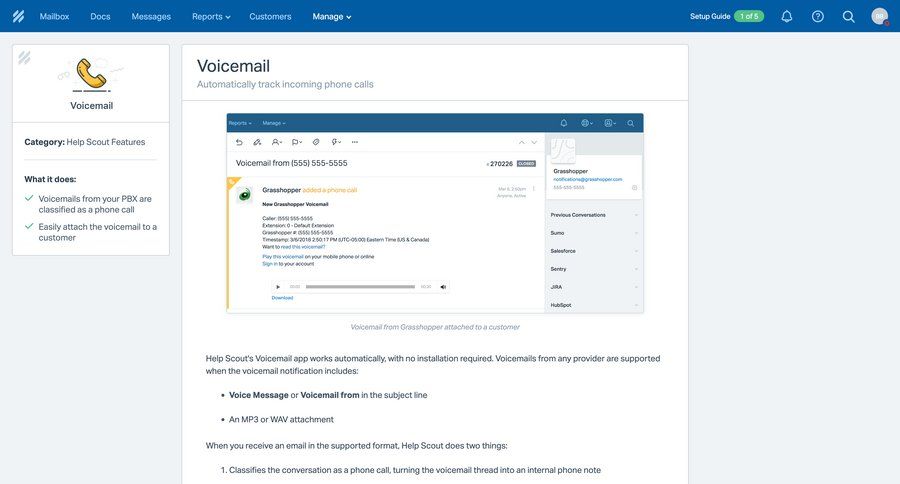 Help Scout
			 integration setup customer communication documentation voice ui page example
