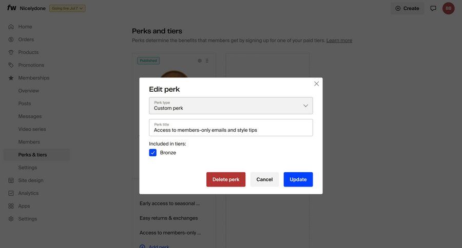 Fourthwall
			 content management configuration e-commerce form sidebar ui page example