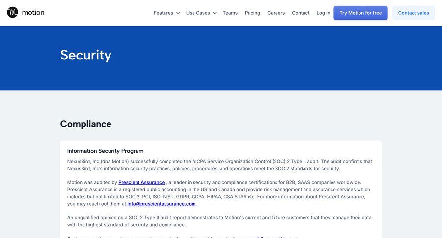 Motion
			security security affiliate program audit log ui page example