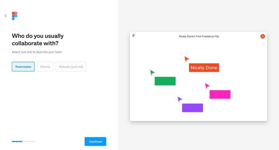 Figma
				onboarding page example