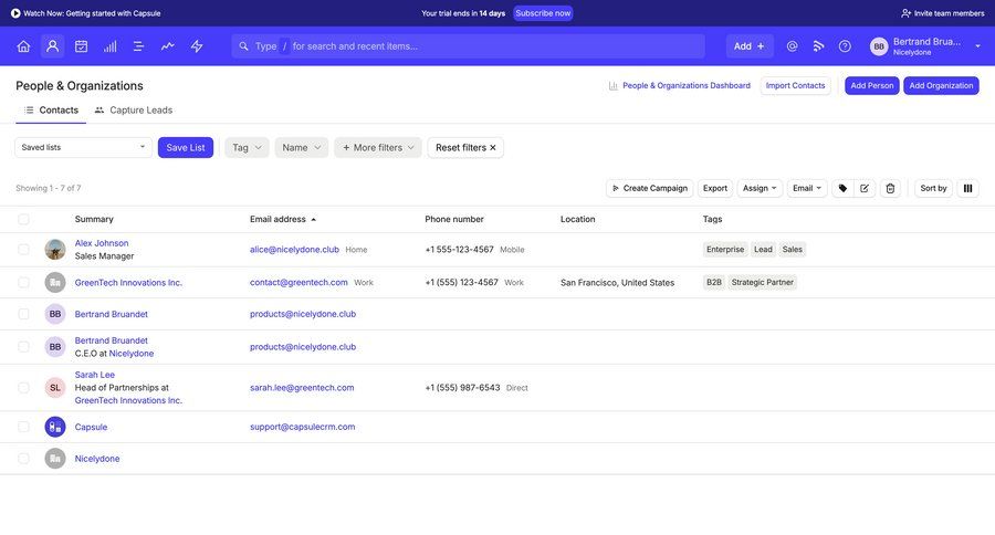 Capsule
			 data management organization management list management tagging dropdown filters table ui page example