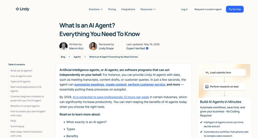 Lindy
				article ui page example