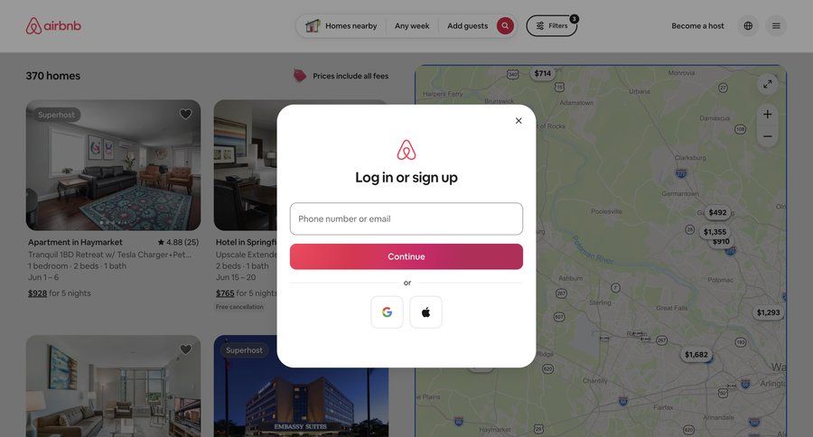 Airbnb
				list ui page example
